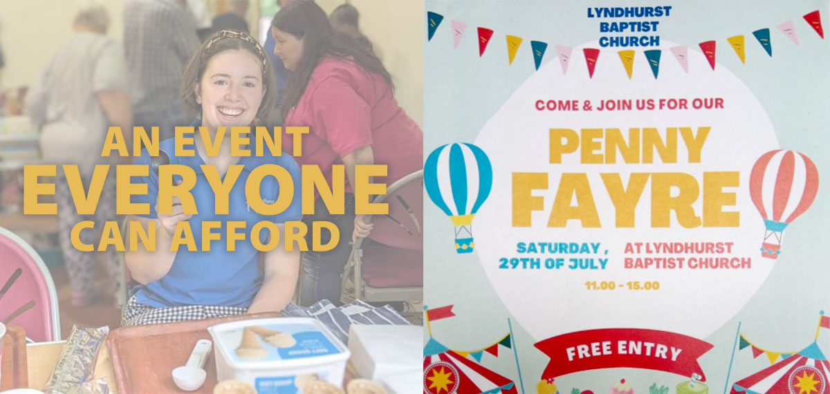 Gemma Webb introduces the penny fayre at Lyndhurst Baptist Church - where as 'a gift and blessing to the community', everything costs a penny, from ice creams to books and everything in between