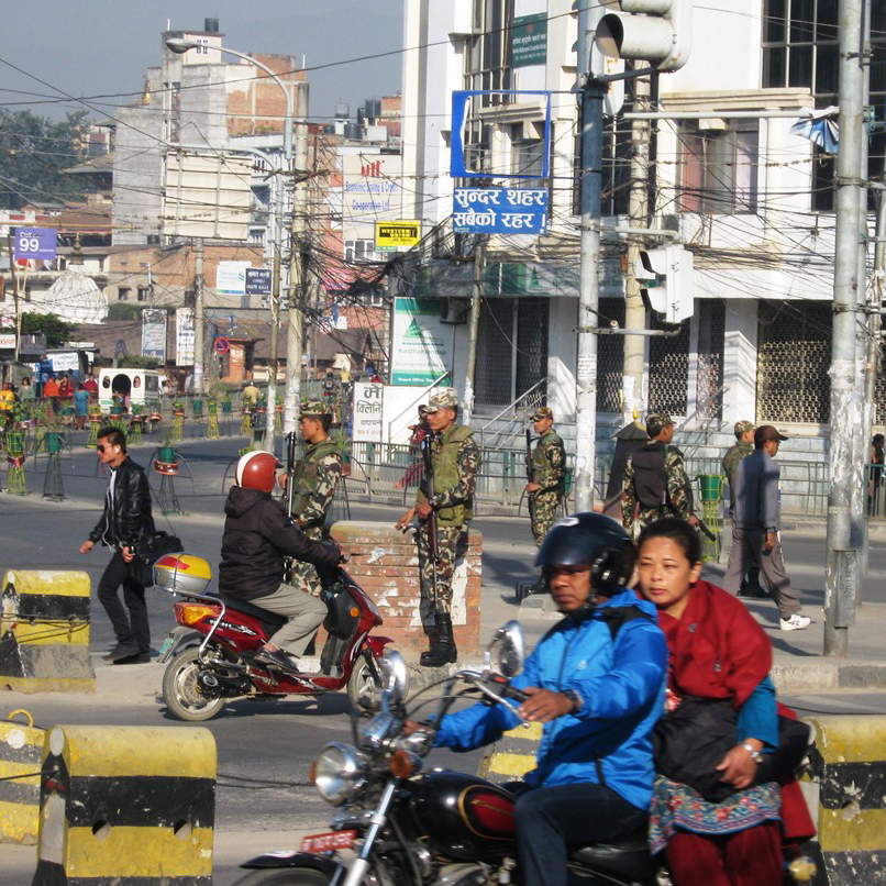 Nepal's traffic-less streets during the days leading up to the election.