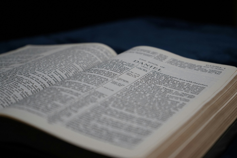 A Bible opened at the book of Daniel